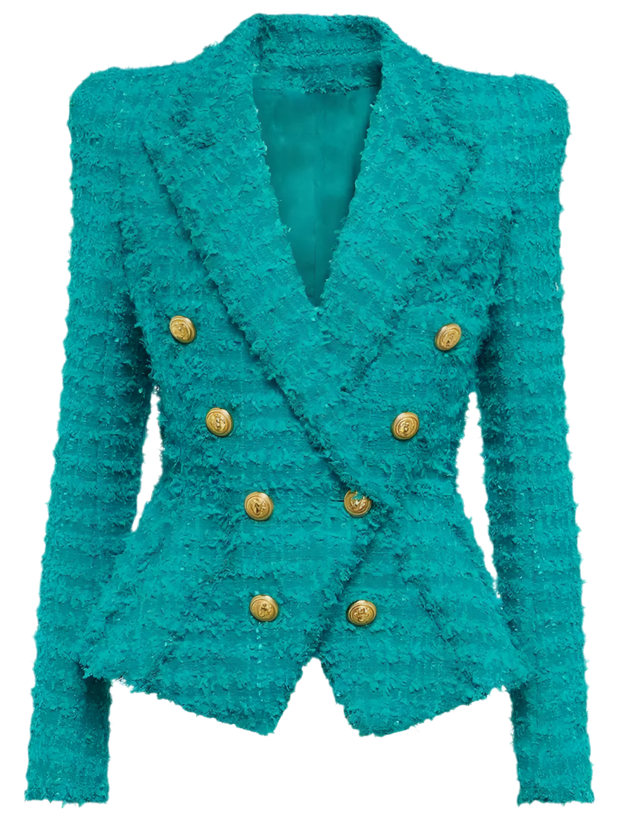 Tassel Fringed Tweed Blazer