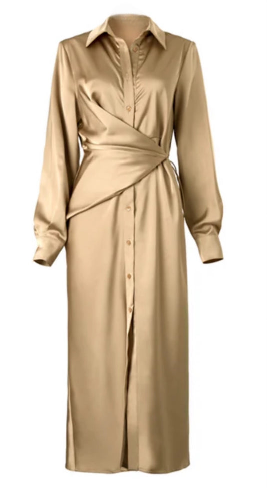 Ava Satin Wrap Dress