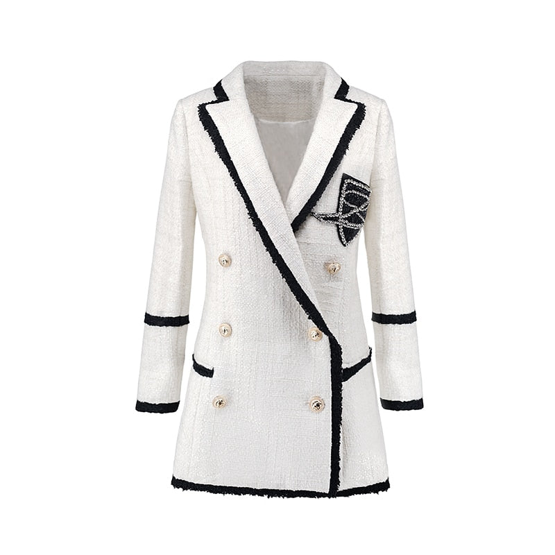 White Mini Blazers Dress